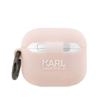Karl Lagerfeld silikoninis „AirPods 3“ dėklas – NFT Karl Head 3D (rožinis)