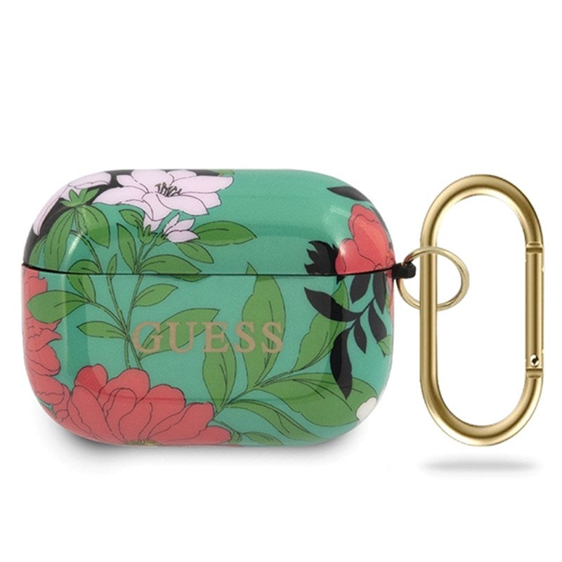 Guess Flower Collection N1 – dėklas „Airpods Pro“ (žalios spalvos)