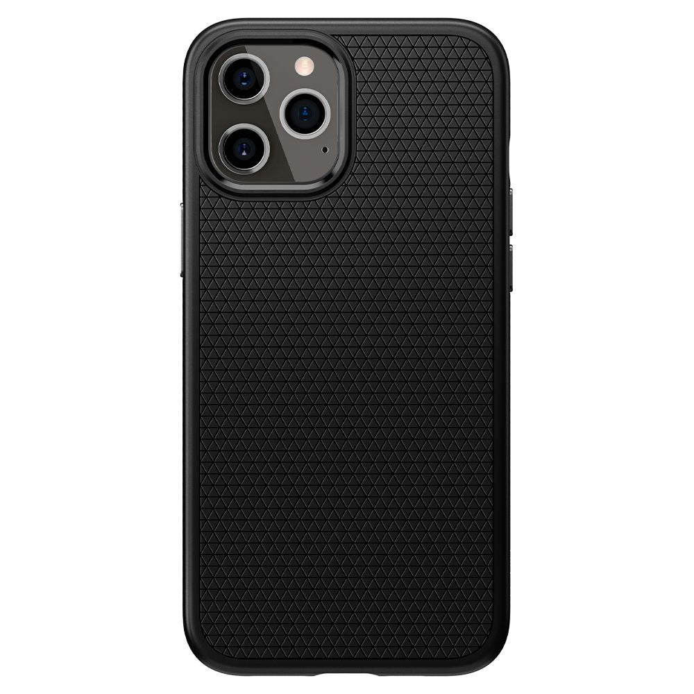 Spigen Liquid Air – dėklas, skirtas „iPhone 12 Pro“ / „iPhone 12“ (juodas)