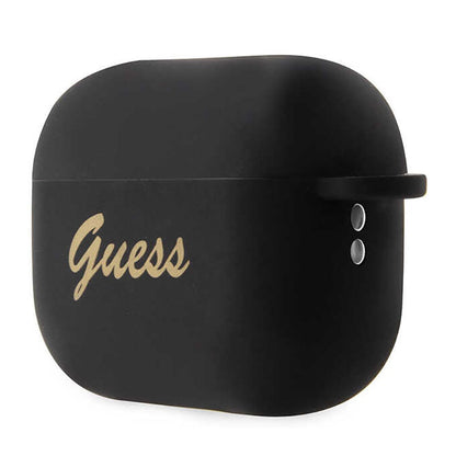 Guess silikoninis širdelės pakabukas – dėklas, skirtas „Apple AirPods Pro 2“ (juodas)