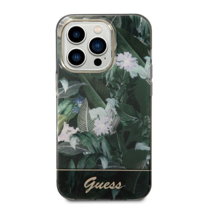 Guess Jungle dėklas – dėklas iPhone 14 Pro (žalias)