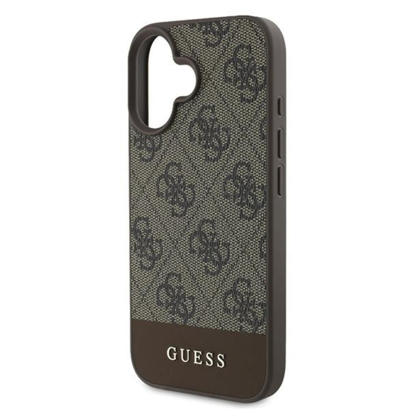 Guess 4G Bottom Stripe - Dėklas skirtas iPhone 16 Plus (ruda)
