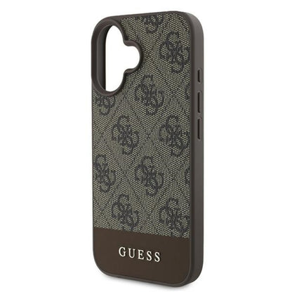 Guess 4G Bottom Stripe - Dėklas skirtas iPhone 16 Plus (ruda)