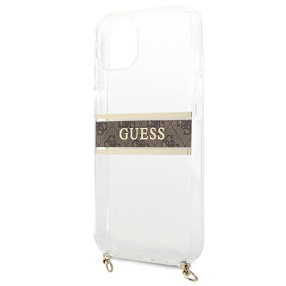 Guess 4G Gold Stripe krepšys per petį – dėklas, skirtas iPhone 13 mini