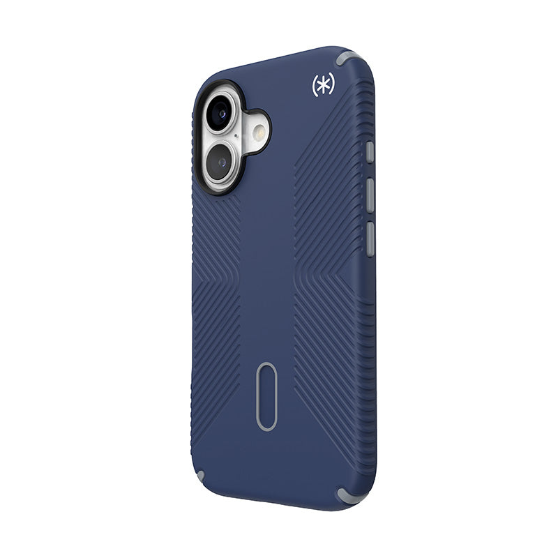Speck Presidio2 Grip ClickLock & MagSafe – dėklas skirtas iPhone 16 (Coastal Blue / Dust Grey / White)