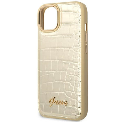 "Guess Croco Collection" - dėklas iPhone 14 Plus (auksinis)