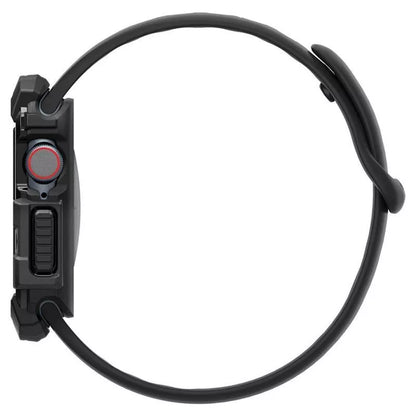 Spigen Rugged Armor – dėklas, skirtas „Apple Watch 10 42 mm“ (matinė juoda)