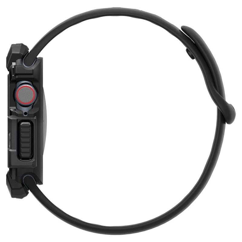 Spigen Rugged Armor – dėklas, skirtas „Apple Watch 10 42 mm“ (matinė juoda)
