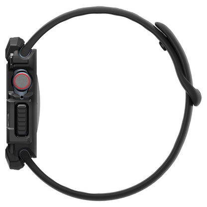 Spigen Rugged Armor – dėklas, skirtas „Apple Watch 10 42 mm“ (matinė juoda)