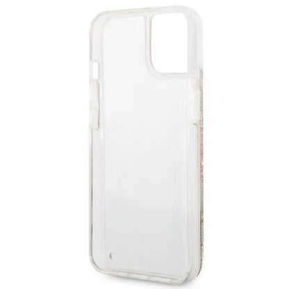 Guess Liquid Glitter Paisley – „iPhone 14 Plus“ dėklas (auksinis)