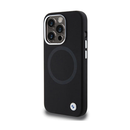 BMW Signature Liquid Silicone MagSafe – dėklas, skirtas „iPhone 15 Pro“ (juodas)
