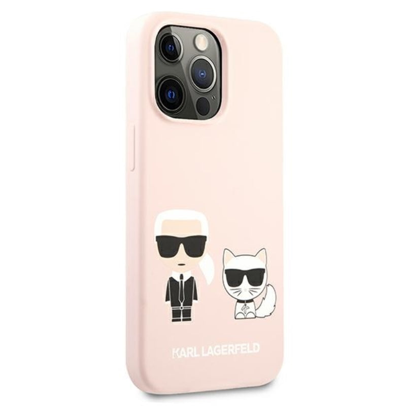 Karl Lagerfeld Silicone Karl & Choupette – dėklas, skirtas iPhone 13 Pro (rožinis)