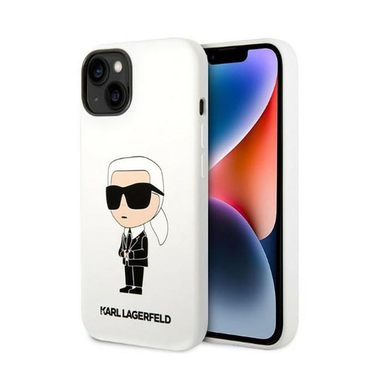 Karl Lagerfeld Silikoninis NFT Ikonik – dėklas skirtas iPhone 14 Plus (baltas)