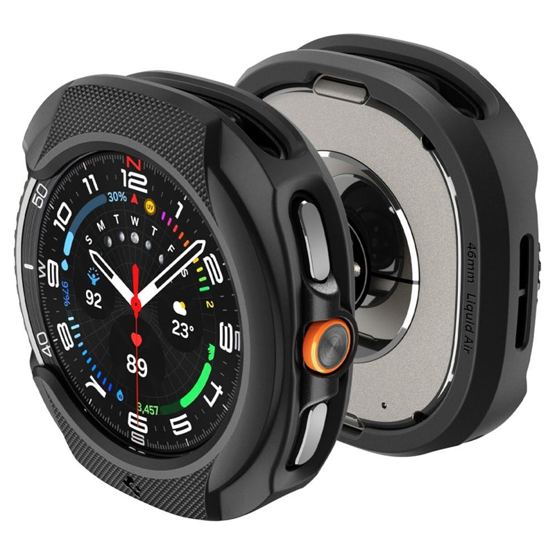Spigen Liquid Air - Dėklas, skirtas Samsung Galaxy Watch 8 Classic 46 mm (Matinė juoda)