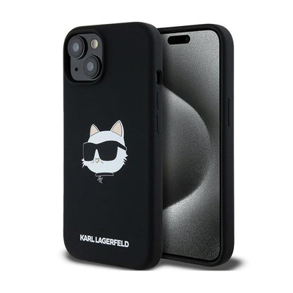 Karl Lagerfeld Silicone Choupette Head MagSafe – iPhone 15 Plus / 14 Plus dėklas (juodas)