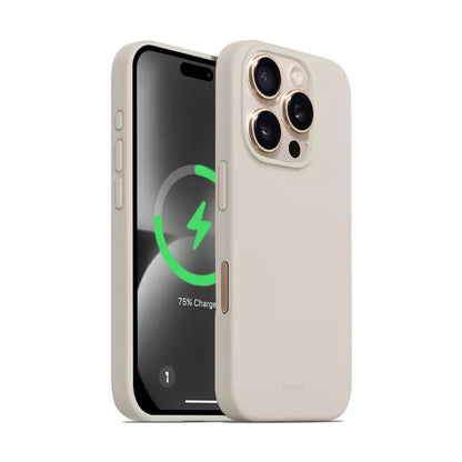 Crong Color Cover Magnetic - Dėklas, skirtas „iPhone 16 Pro“, suderinamas su „MagSafe“ (akmens smėlio)