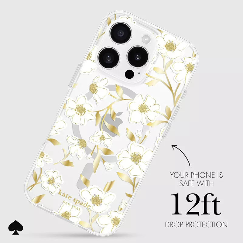Kate Spade New York Protective Gems MagSafe – dėklas, skirtas iPhone 16 Pro (Sunshine Floral)