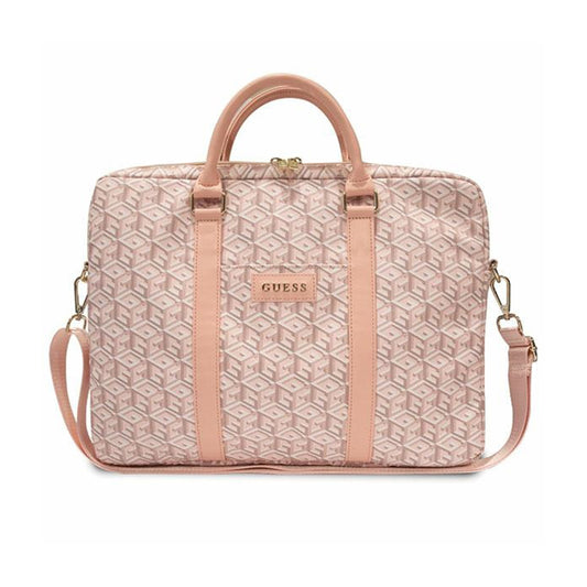 Guess GCube Stripes kompiuterio krepšys – 16 colių nešiojamojo kompiuterio krepšys (rožinis)