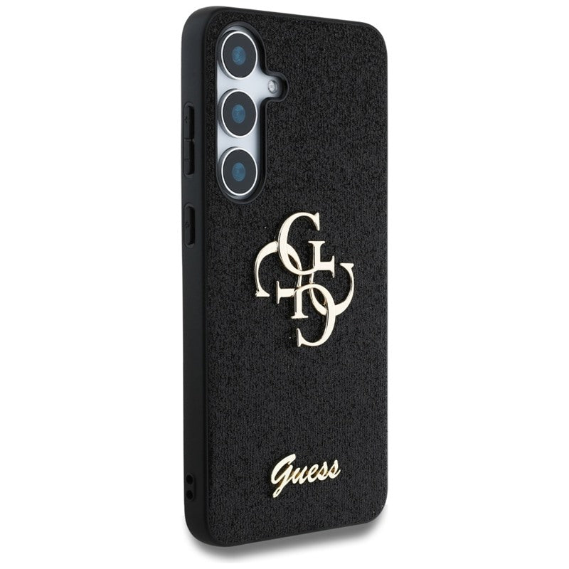 Guess Fixed Glitter Big 4G Metal Logo – Dėklas, skirtas Samsung Galaxy S25 (juoda)