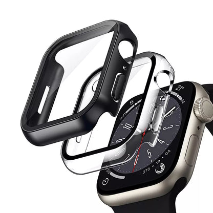 Crong Hybrid Watch Case - dėklas su stiklu, skirtas Apple Watch 44mm (skaidrus)