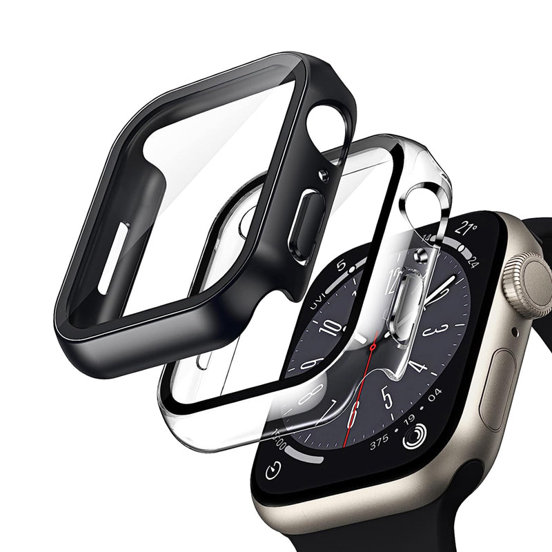Crong Hybrid Watch Case - dėklas su stiklu, skirtas Apple Watch 44mm (skaidrus)