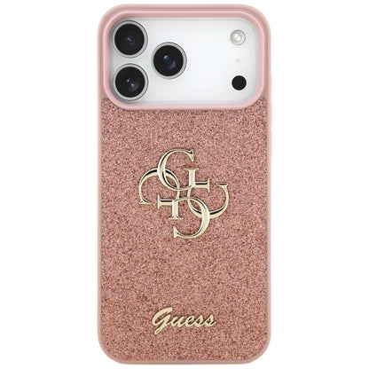 Guess Fixed Glitter Big 4G dėklas skirtas iPhone 17 Pro Max (rožinis)