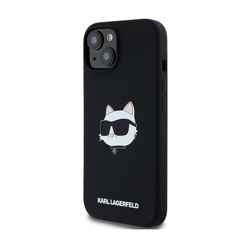 Karl Lagerfeld Silicone Choupette Head MagSafe – iPhone 15 Plus / 14 Plus dėklas (juodas)