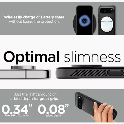 Spigen Rugged Armor – dėklas Google Pixel 9 Pro XL (matinė juoda)