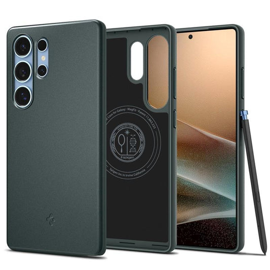 Spigen Thin Fit Mag MagSafe - dėklas, skirtas Samsung Galaxy S25 Ultra (Abyss Green)