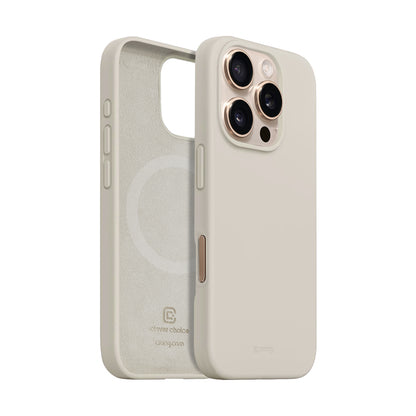 Crong Color Cover Magnetic - Dėklas, skirtas „iPhone 16 Pro“, suderinamas su „MagSafe“ (akmens smėlio)