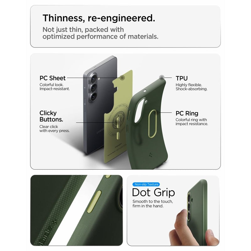 Spigen Nano Pop Mag MagSafe dėklas, skirtas Samsung Galaxy S26 (Avo Green)