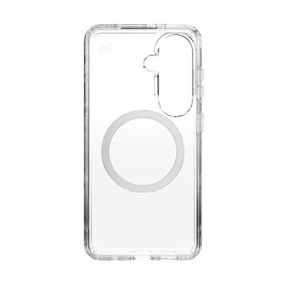 Speck Presidio Perfect-Clear Magnet – Samsung Galaxy S26 dėklas su MagSafe (Skaidrus/Skaidrus/Sidabrinis)