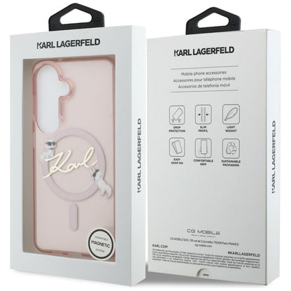 Karl Lagerfeld IML KC Script MagSafe dėklas - Samsung Galaxy S26 (Rožinis)