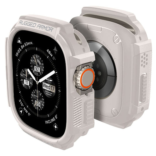 Spigen Rugged Armor - dėklas, skirtas Apple Watch Ultra 1/2 49 mm (smėlio spalvos)