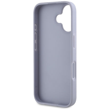 Guess Hot Stamp 4G Pattern Triangle Metal Logo – Dėklas iPhone 16 (violetinė)