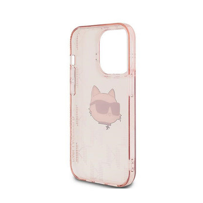 Karl Lagerfeld IML Choupette Head & Monogram – iPhone 13 Pro dėklas (rožinis)