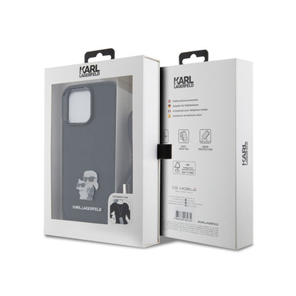 Karl Lagerfeld Crossbody Saffiano Metal Pin Karl & Choupette – dėklas, skirtas „iPhone 15 Pro Max“ (juodas)