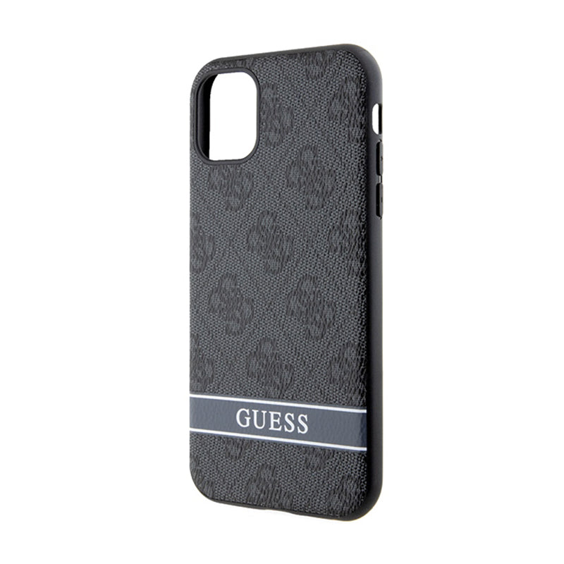 Guess 4G Printed Stripe – dėklas, skirtas „iPhone 11“ / „iPhone XR“ (pilkas)