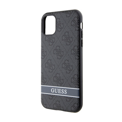 Guess 4G Printed Stripe – dėklas, skirtas „iPhone 11“ / „iPhone XR“ (pilkas)