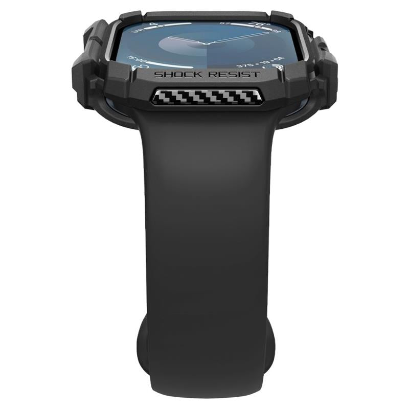 Spigen Rugged Armor – dėklas, skirtas „Apple Watch 10 42 mm“ (matinė juoda)