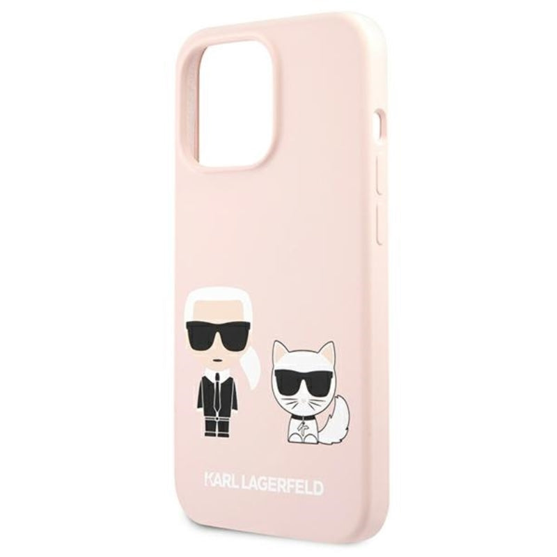 Karl Lagerfeld Silicone Karl & Choupette – dėklas, skirtas iPhone 13 Pro (rožinis)
