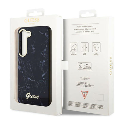 Guess Marble Collection - dėklas Samsung Galaxy S23+ (juodas)