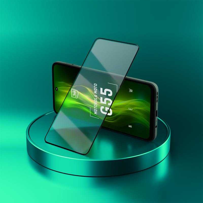3mk HardGlass Max Lite – Grūdintas stiklas, skirtas Motorola Moto G55 5G (Juoda)
