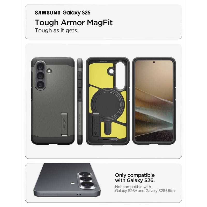 Spigen Tough Armor MagSafe - dėklas Samsung Galaxy S26 (Gunmetal)