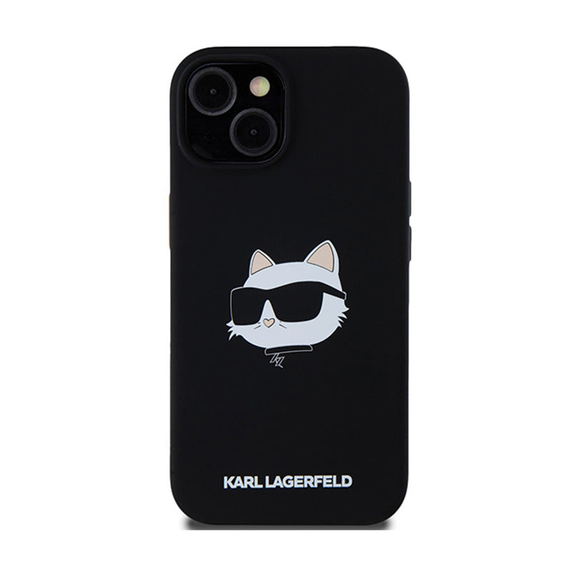 Karl Lagerfeld Silicone Choupette Head MagSafe – iPhone 15 Plus / 14 Plus dėklas (juodas)
