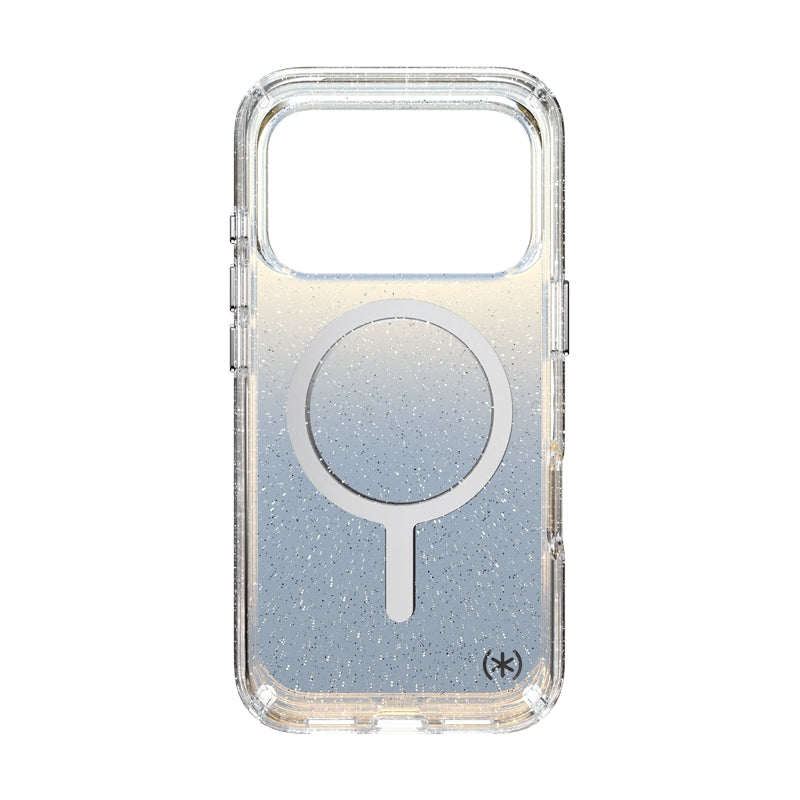 Speck Presidio Lux MagSafe dėklas - iPhone 17 Pro dėklas (Hyper Mirror Glitter / Silver Metallic)