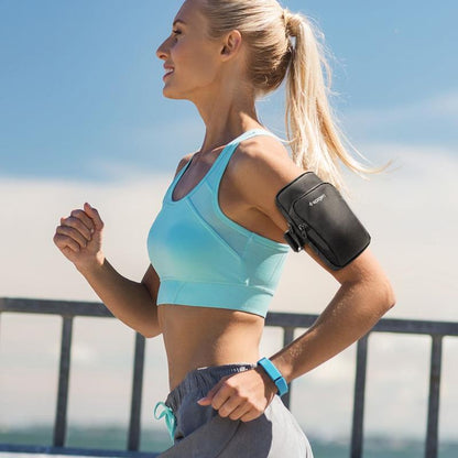 Spigen A702 Dynamic Shield sportinis dirželis / dėklas išmaniajam telefonui iki 6,9 colių (juodas)