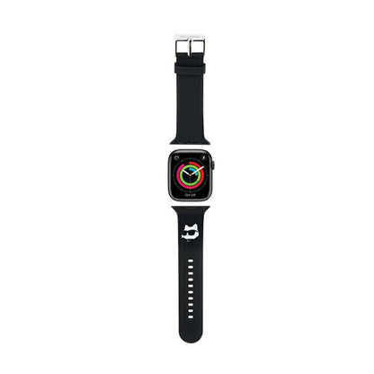 Karl Lagerfeld 3D guminė „Choupette“ galva NFT – dirželis, skirtas „Apple Watch 42/44/45/49 mm“ (juodas)