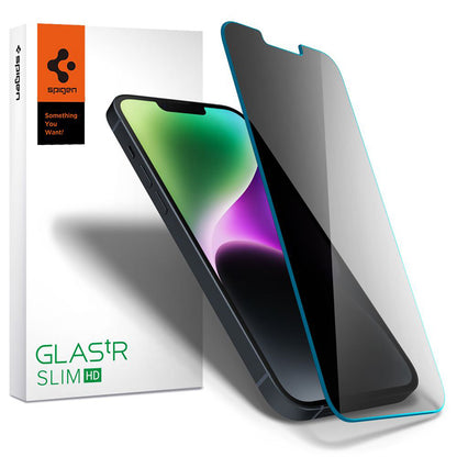 Spigen Glas.TR Slim – Grūdintas stiklas su privatumo filtru iPhone 14 / iPhone 13 Pro / iPhone 13