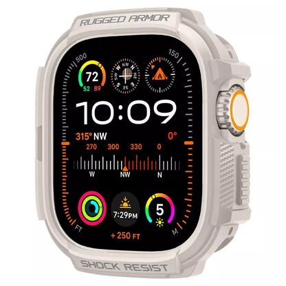 Spigen Rugged Armor - dėklas, skirtas Apple Watch Ultra 1/2 49 mm (smėlio spalvos)
